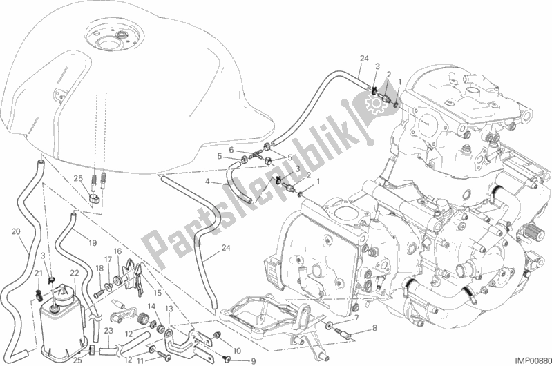 Toutes les pièces pour le Cartouche De Tuyau à Air Chaud du Ducati Monster 1200 USA 2014